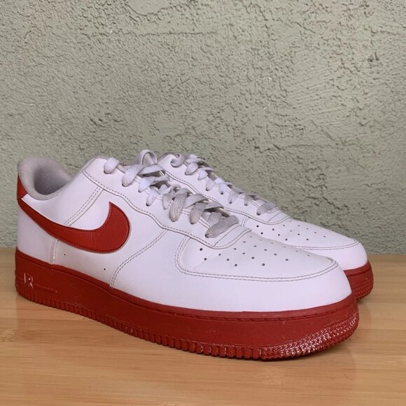 Size 13 - Nike Air Force 1 Low White Red‎ Sole 2020